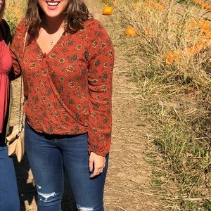 Juniors/Womens Sunflower Blouse XL